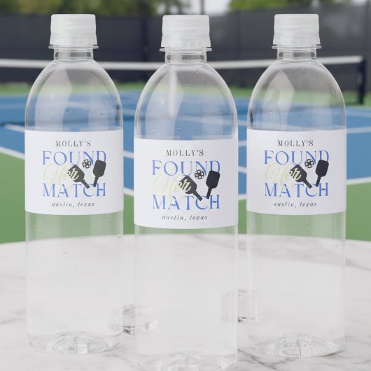 Found Her Match Pickleball Sporty Bachelorette ペットボトルラベル
