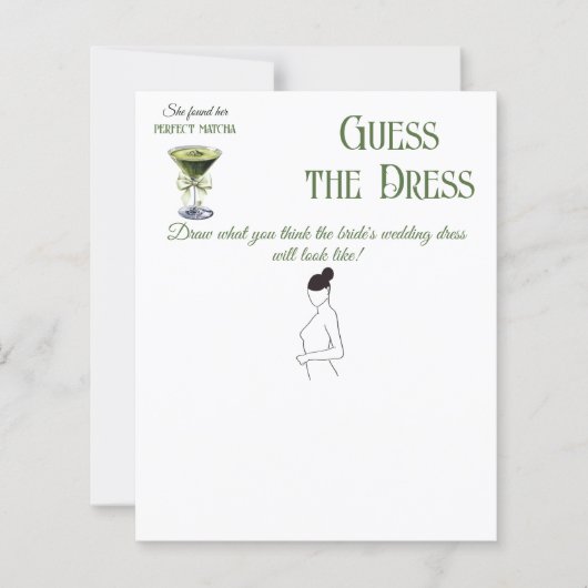 Found Her Perfect Matcha Bridal Shower Game Draw (正面)