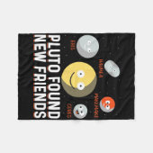 Found New Friends Dwarf Planets Astronomy Kids フリースブランケット (正面(横))