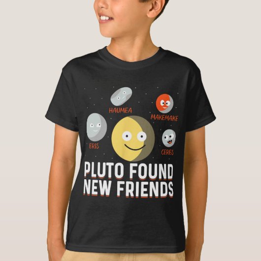 Found New Friends Dwarf Planets Astronomy Kids  Tシャツ (正面)
