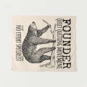 Founder Quiet Quitting Movement Cute Sloth タペストリー (正面(横))