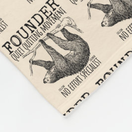 Founder Quiet Quitting Movement Cute Sloth フリースブランケット