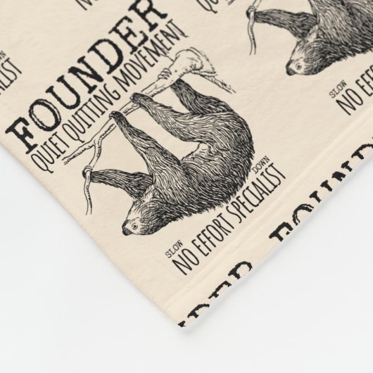 Founder Quiet Quitting Movement Cute Sloth フリースブランケット (角)