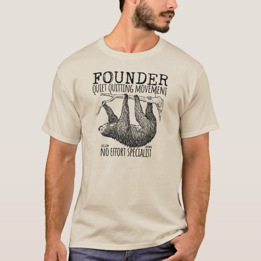 Founder Quiet Quitting Movement Cute Sloth Tシャツ (正面)