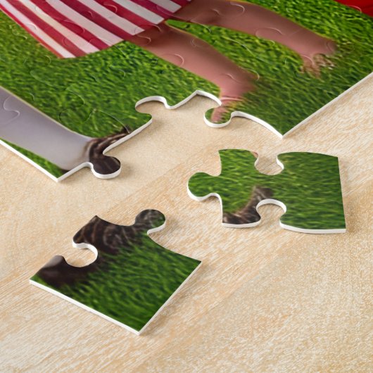 Founding Fathers 4th of July BBQ Patriotic History ジグソーパズル (側面)