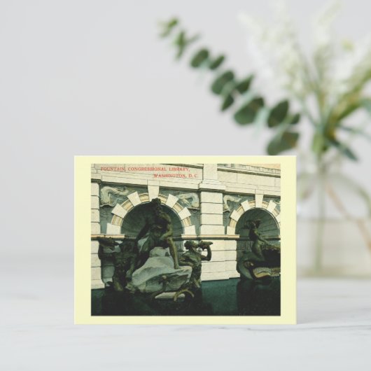 Fountain, Library of Congress, Washington DC ポストカード (スタンド正面)