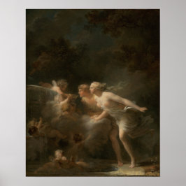 Fountain of Love by Jean-Honore Fragonard ポスター