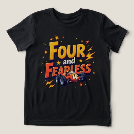 FOURとFEARLESS - 4th 子供へ Birthday トライブレンドTシャツ (デザイン正面)
