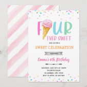 FOURアイスクリームの招待状 招待状 (正面/裏面)