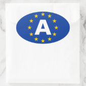 FOURオーストリア「A」欧州連合(EU)国旗 楕円形シール (バッグ)