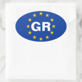 FOURギリシャ「GR」欧州連合国旗 楕円形シール (バッグ)