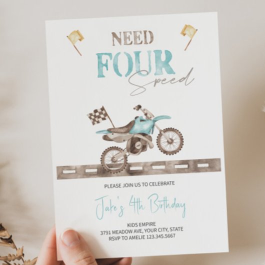 『FOURスピード』バースデー・ダートバイクの招待状が必要です 招待状