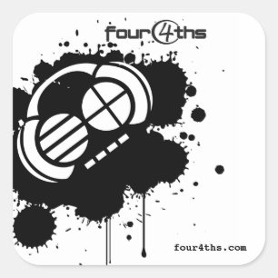Four4ths:: "黒いブロッター" (ステッカー) スクエアシール