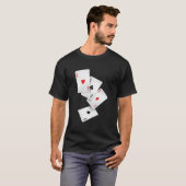 Four Aces Poker Pro Lucky Player Winner Hand Tシャツ (正面フル)