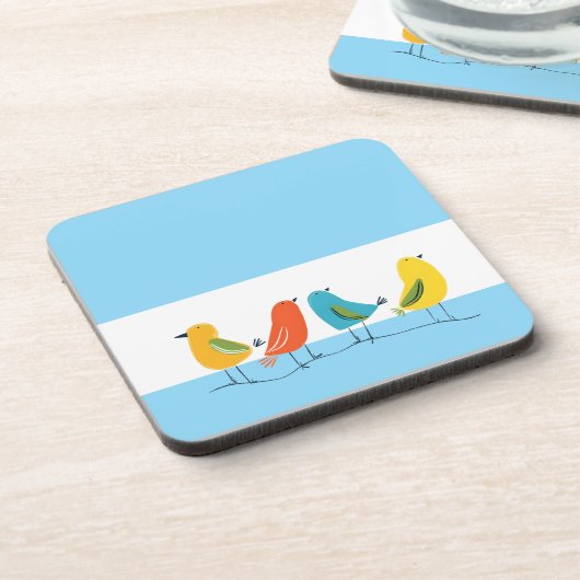 Four Birds Perched on a Twig コースター (左側)