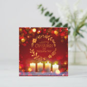 Four burning Advent candles and decoration. カード (スタンド正面)