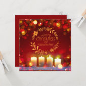 Four burning Advent candles and decoration. カード (正面/裏面インサイチュ)