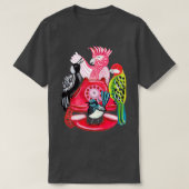 Four Calling Birds 12 Days of Christmas Pink  Tシャツ (デザイン正面)