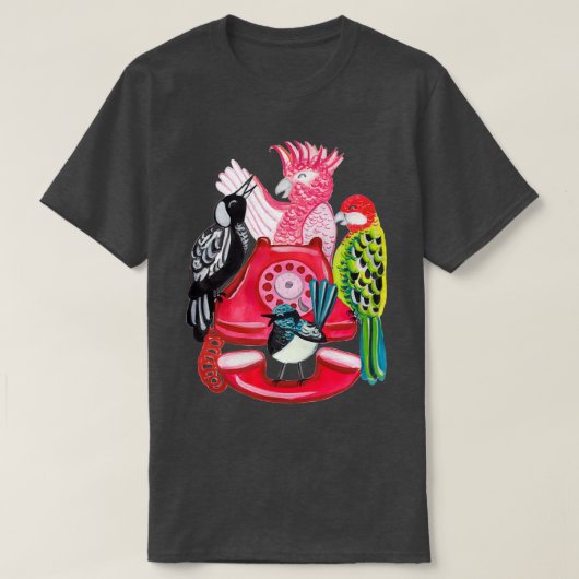 Four Calling Birds 12 Days of Christmas Pink  Tシャツ (デザイン正面)