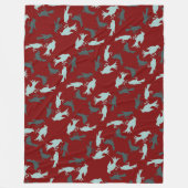 Four Calling Birds Retro Mid-Century Cut-Out 5 フリースブランケット (正面)