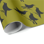 Four Calling Birds Retro Mid-Century Cut-Out 8 ラッピングペーパー (ロールコーナー)