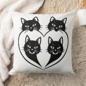 Four Cats One Heart – Cute Family Cat Love クッション (ブランケット)