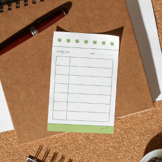 Four clover lucky weekly plans ポストイット