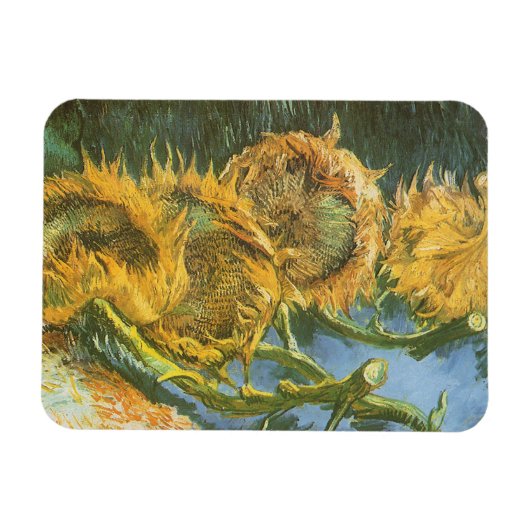 Four Cut Sunflowers by Vincent vanゴッホファインアート マグネット (横)