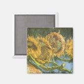 Four Cut Sunflowers by Vincent vanゴッホファインアート マグネット (正面/裏面)