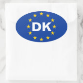 FOUR Denmark "DK"欧州連合(EU)国旗 楕円形シール (バッグ)