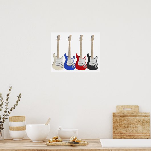 Four, electric guitars ポスター (キッチン)