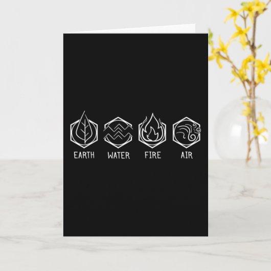 Four Elements Of Nature Design Earth Water Fire カード (黄色い花)