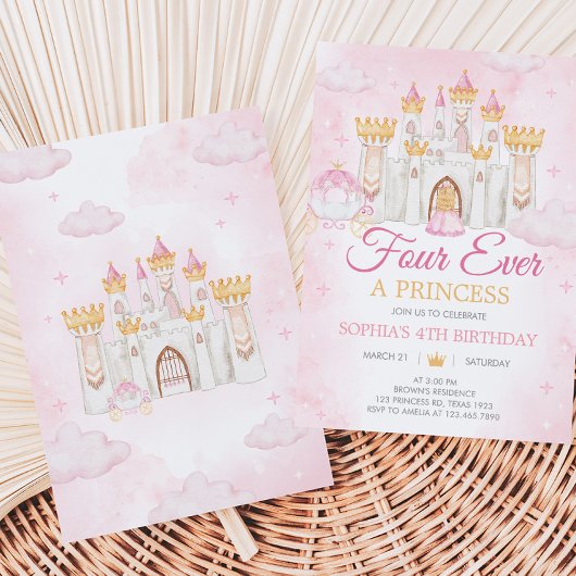 Four Ever a Princess Birthday Party 招待状