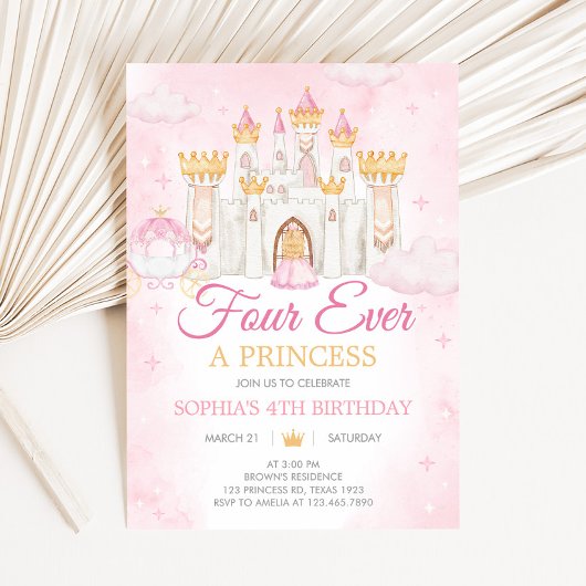 Four Ever a Princess Birthday Party 招待状