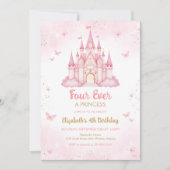 Four Ever A Princess Castle 4th Birthday 招待状 (正面)