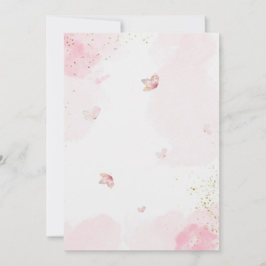 Four Ever A Princess Castle unicorn 4th Birthday 招待状 (裏面)