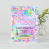 Four Ever A Princess Fairytale 4th Birthday Party 招待状 (スタンド正面)