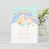 Four-Ever a Unicorn 4th Birthday Invitation – Past 招待状 (スタンド正面)