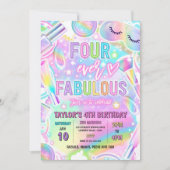 Four Ever Fabulous Rainbow Spa Makeup Birthday  招待状 (正面)