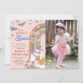 Four Ever Groovy不気味 Halloween誕生日写真 招待状 (正面)