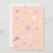 Four Ever Groovy Sun Rainbow Disco 4th Birthday 招待状 (裏面)