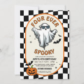 Four Ever is Spooky Ghosts Bats Halloween Party  招待状 (正面)