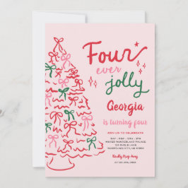 Four Ever Jolly Coquette Christmas 4th Birthday 招待状
