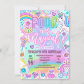 Four Ever Magical Princess Fairytale 4th Birthday 招待状 (正面)