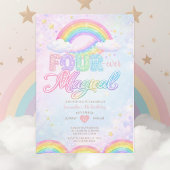 FOUR EVER Magical Rainbow 4th birthday invitation 招待状