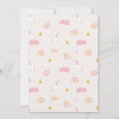 Four Ever Magical Unicorn Pink Girl Birthday 招待状 (裏面)