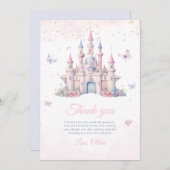 Four Ever Princess Birthday Fairytale Castle Girls サンキューカード (正面/裏面)