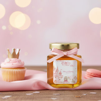 Four Ever Princess Castle Unicorn 4 pink Birthday スクエアシール