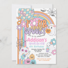 Four Ever Spooky Hippie Halloween 2nd Birthday 招待状