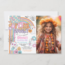 Four Ever Spooky Hippie Halloween 4th Birthday 招待状